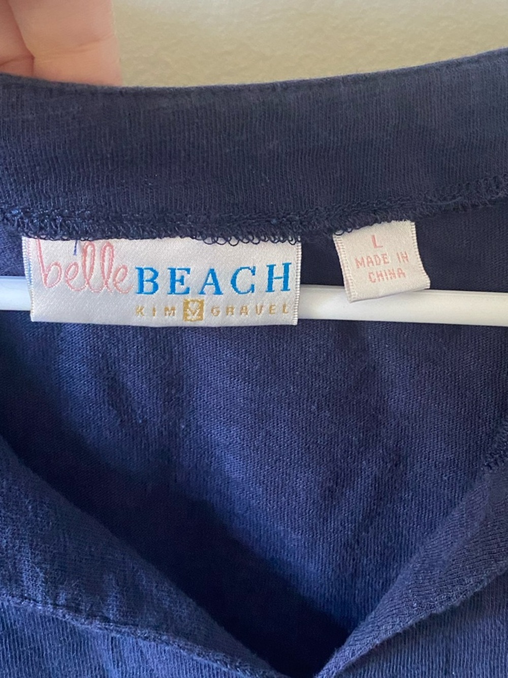 Belle Beach by Kim Gravel Navy V-Neck Tunic Top - Picture 6 of 7